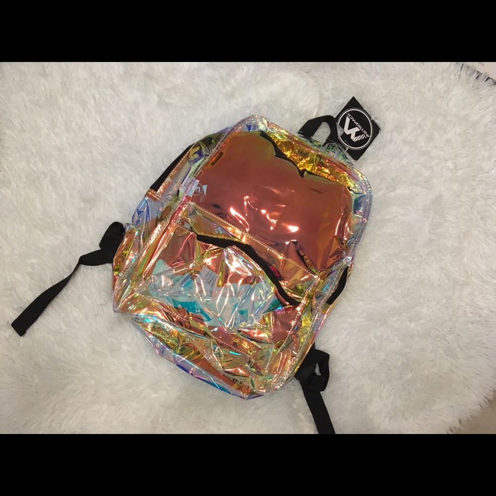 ⚡️ Gold Iridescent Clear Backpack NWT - Picture 7 of 8